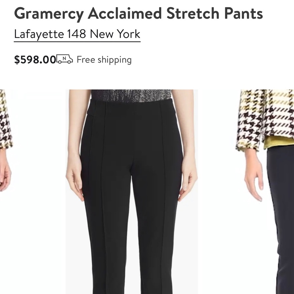 NWOT Women’s Lafayette New York White Gramercy Pants, Sz 12